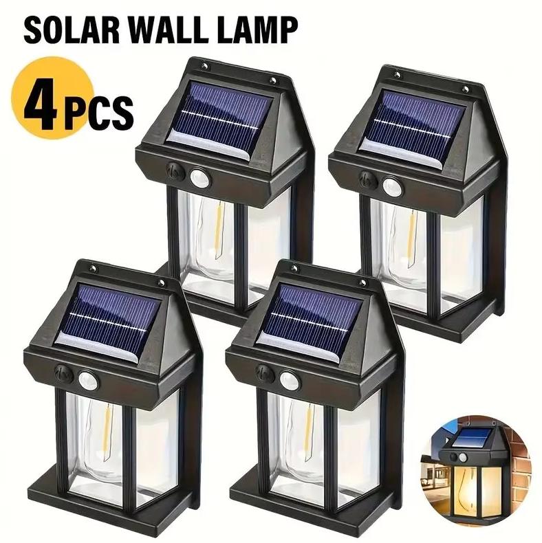 Solar Powered Wall Light Outdoor Waterproof Light House-shaped Creative Motion-activated Lighting for Wall Pathway Garden Lawn