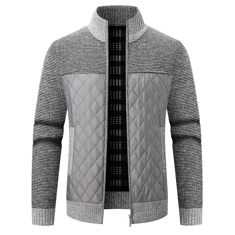 Men's Knitwear Is Worn Over A Fleece Thickened Cardigan Sweater Jacket