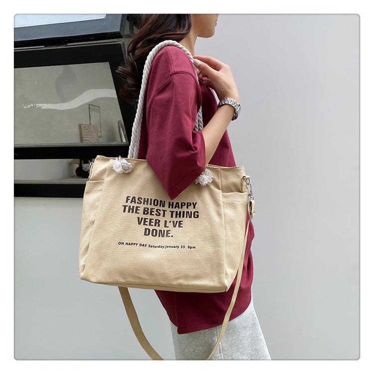 Новая простая холщовая женская сумка большой вместимости — фото 19