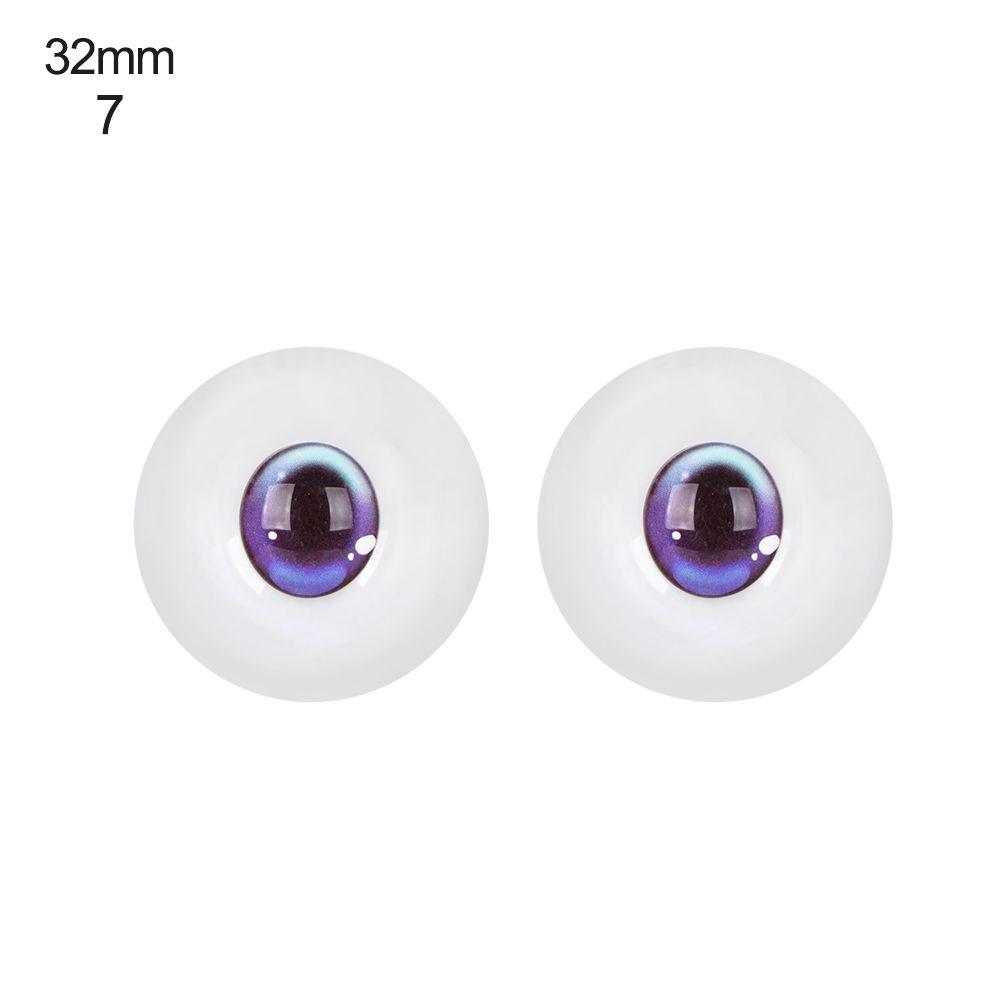 

1 pair Blue Black DIY For BJD Doll Doll Making Crafts Glass Eyes Safety Animal Toy Eyeball 32mm-7