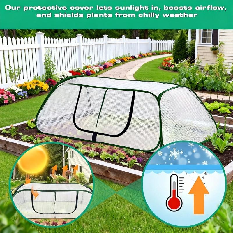 Greenhouse Cover Garden Row Accelerator Plant Cover With Zippered Door Gardening Home Supplies For Household Accessories