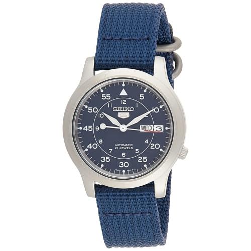 

Seiko Import Men s Automatic Watch with Mesh Strap, Military Navy, SNK807K2, Overseas Model