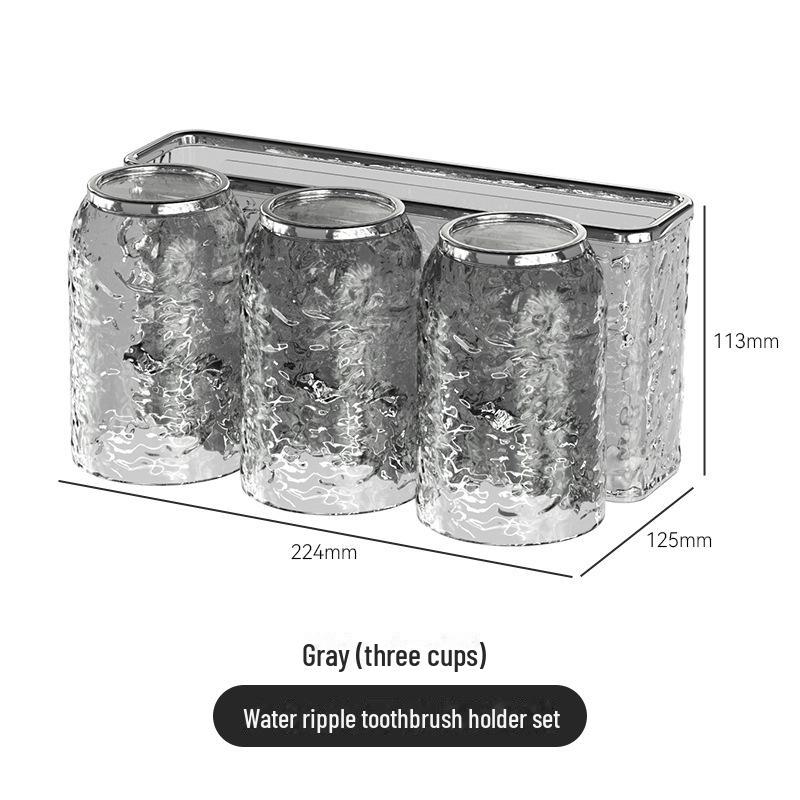 Sada zubního kartáčku a ústní vody k montáži na zeď: Držák na elektrické zubní kartáčky s kelímkem