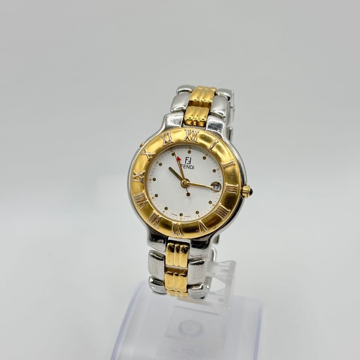 Used FENDI 920G Date Roman Bezel White Dial QZ Watch