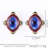 SUYU Medieval Vintage Earrings Style Geometric Enamel Round Women's Design Earrings Daily Party Accessories Fashion Zircon
