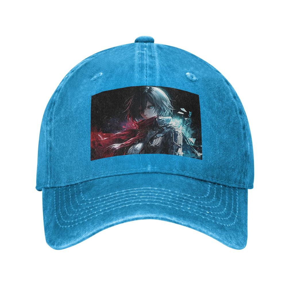 Anime Attack On Titan Mikasa AckerUnisex Baseball Caps Fashion Washed Denim Hats Outdoor Casquette Hip Hop Baseball Cowboy Hat