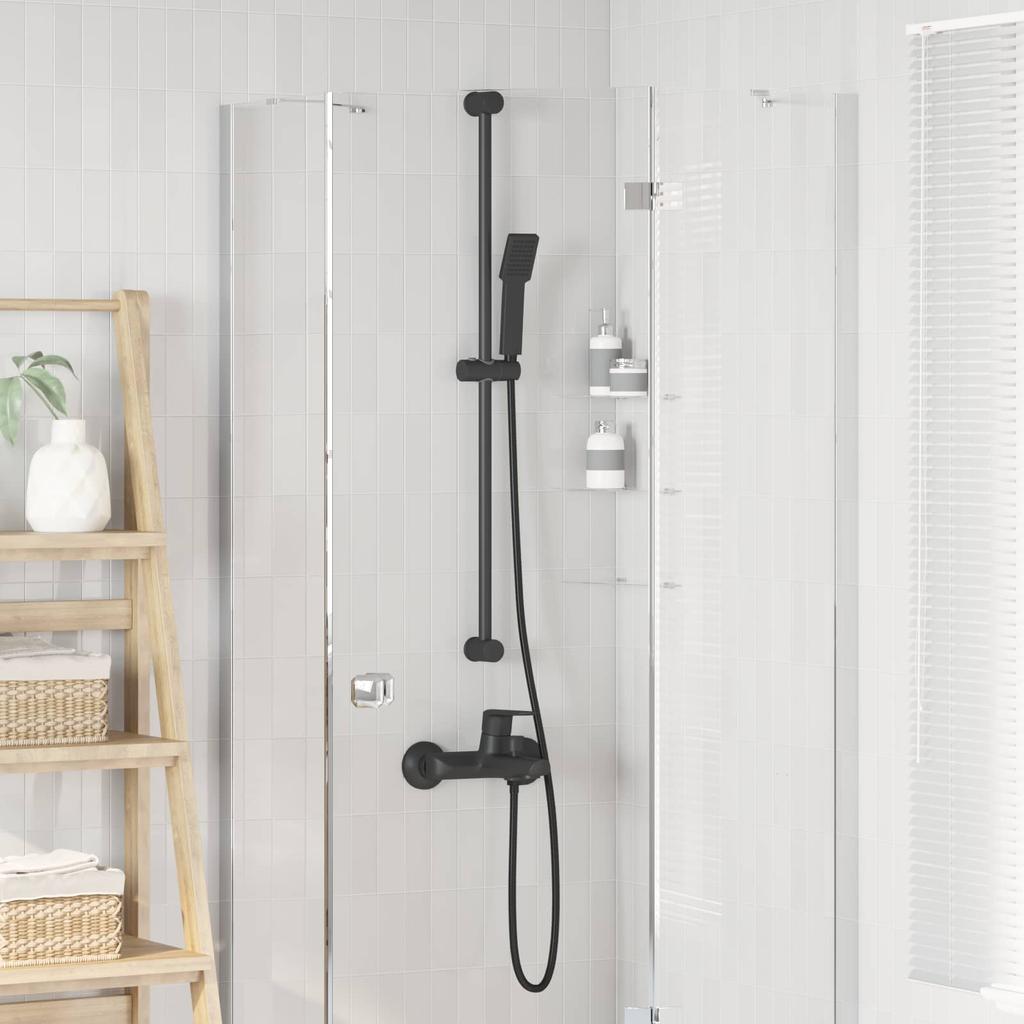 Shower Head Set Black 150 cm Stainless Steel