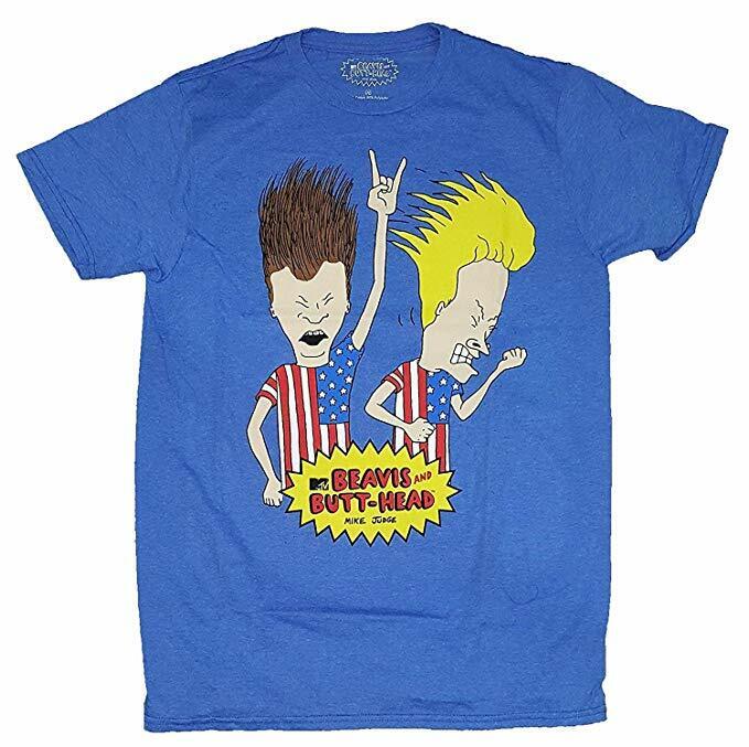 

26 MTV Show Rock Beavis & ButtHead USA Americans Blue Graphic Tee T-Shirt New Unisex T-Shirt XXXXL