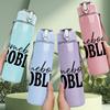 1PC Somebodys Problem Bold Letter 750ml Color Plastic Sports Water Bottle Leakproof Flip Straw Lid Suitable for Sports Office Home Use