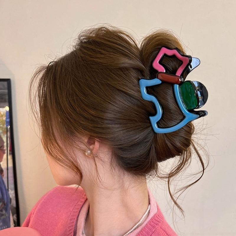 Contrasting Lines Puppy Hairpins Women's High-end Sense Cute Shark Clips Fashion Hair Accessories