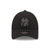 New Era 940 9FORTY Adjustable One Size Fits Polyester Baseball and Black with Silver Outline Cap, All, Cap, Men's Women's, Gender-Free, [Used]