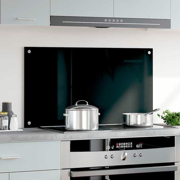 VidaXL Dosseret de cuisine Noir 90x50 cm Verre trempé 249488