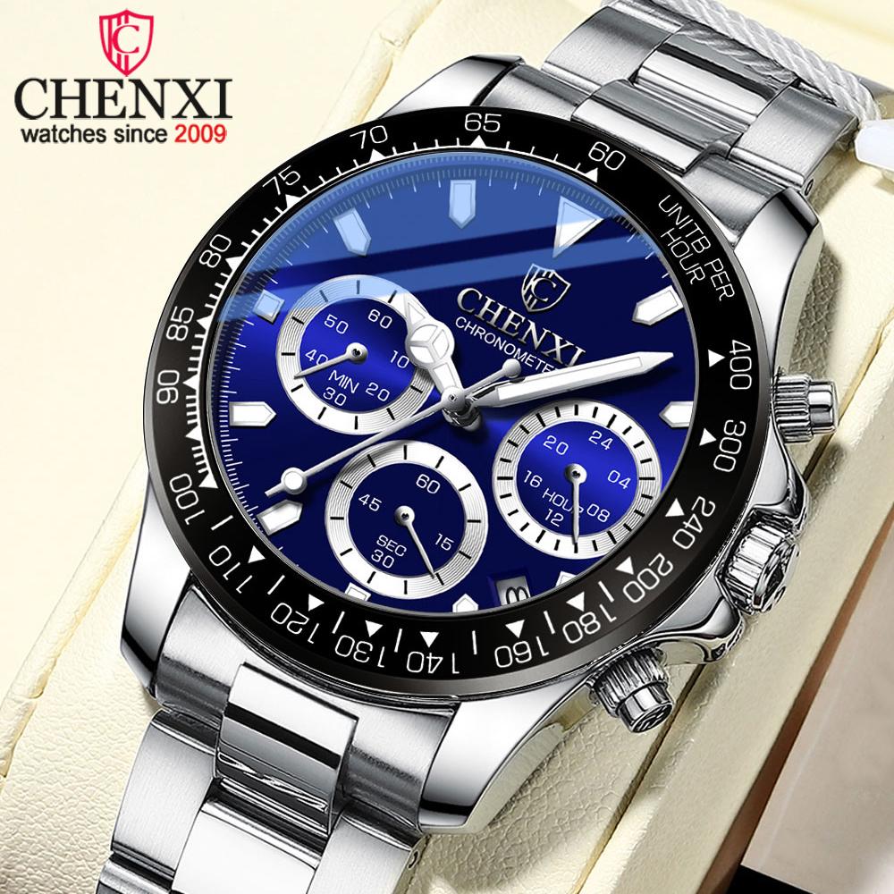Men Watch Steel Luminous Watches Men's Army Military Quartz Wristwatch Chronograph Male Clock Relogio Masculino