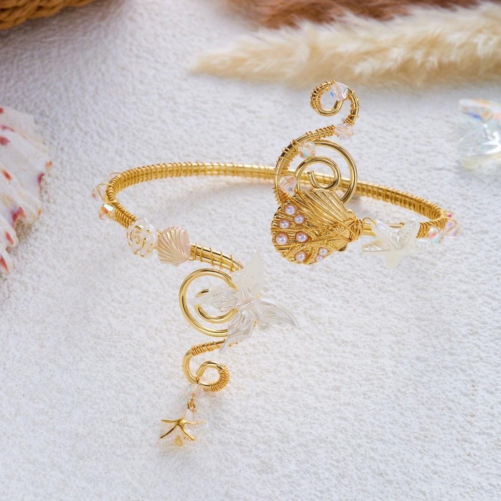 Barock-Stil Barocke Blume Armreif Offenes Design Florales Armband Oberarmmanschette Fotoshooting