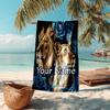 1PC Custom Name Lion Roses Artwork Beach Towel Highly Absorbent And Sand-Resistant Towel for Swimming, Pool, Yoga, And Travel Lightweight