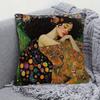 Gustav Klimt Kunst Kissenbezug Frau im Goldenen Kleid Kissenhülle Vintage Ölgemälde Dekor für Wohnzimmer