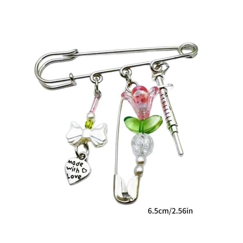 Fashion Bowknot Flower Brooch Cardigan Collar Brooch Clips Sweater Shawl Clips Waist Pants Extender Safety Pins