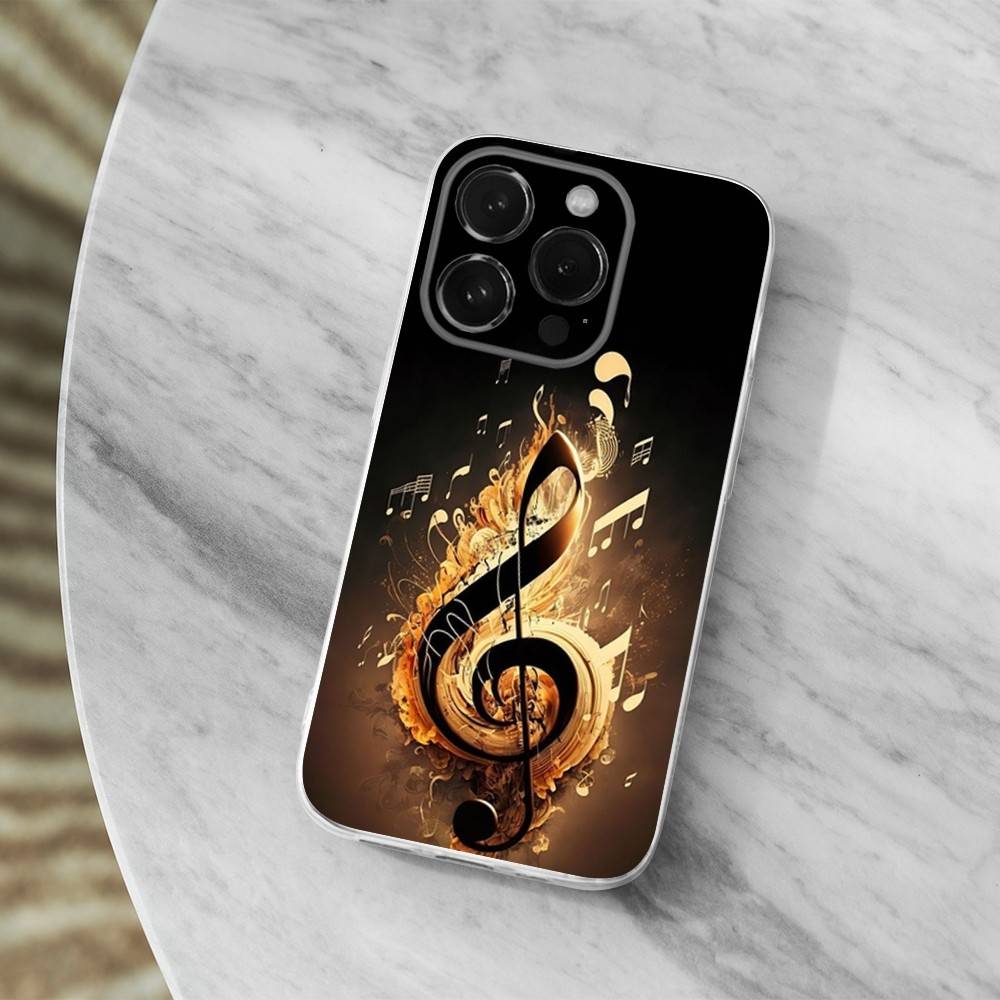 

Music Art Treble Clef Phone Case For iPhone,14,13,12,15,Pro,Max,Plus,11,17,16,X,XS,XR,SE,Mini Transparent Soft Cover iPhone15