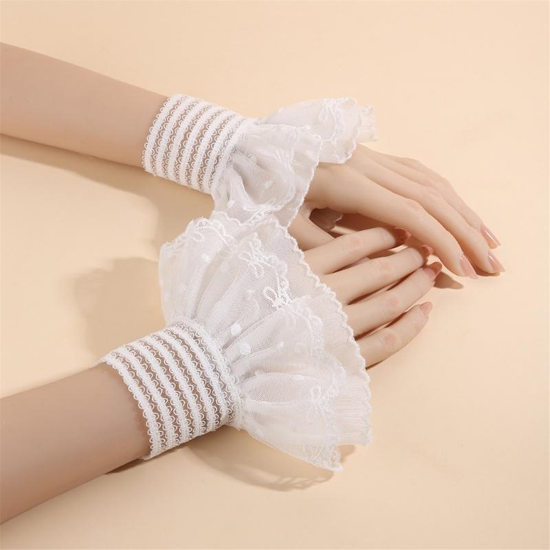 2 Pairs Breathable Lace Cuffs Designed for Spring Event with Invisible Wear Ensuring Seamless Shirt Integration
