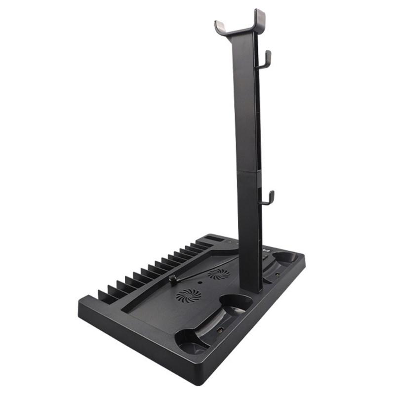 Vertical Cooling Stand Consoles Cooling Station For P5, Controller Charging Station, Headsets Rack,Game Organization