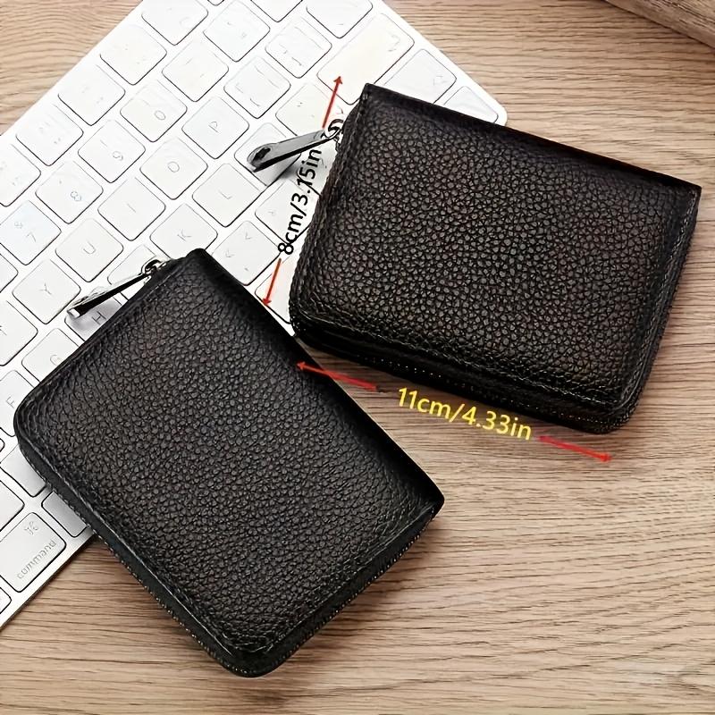 1pc Men's Black Casual Faux Leather Zipper Wallet with Multiple Card Slots & ID Holder - Stylish Accordion Design for Everyday Use, Cash Storage