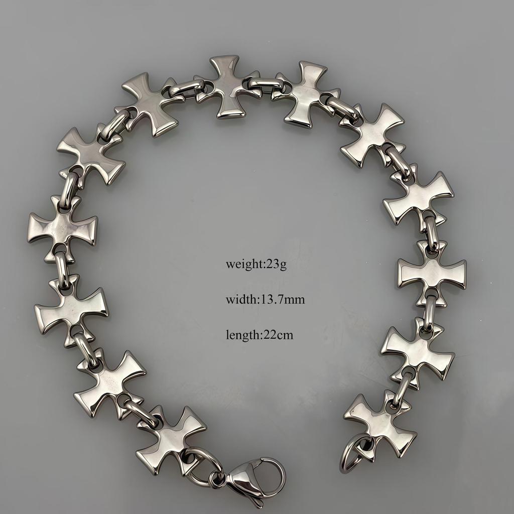 Trendige Herren-Kreuzkette aus Titanstahl – Hip-Hop-Design