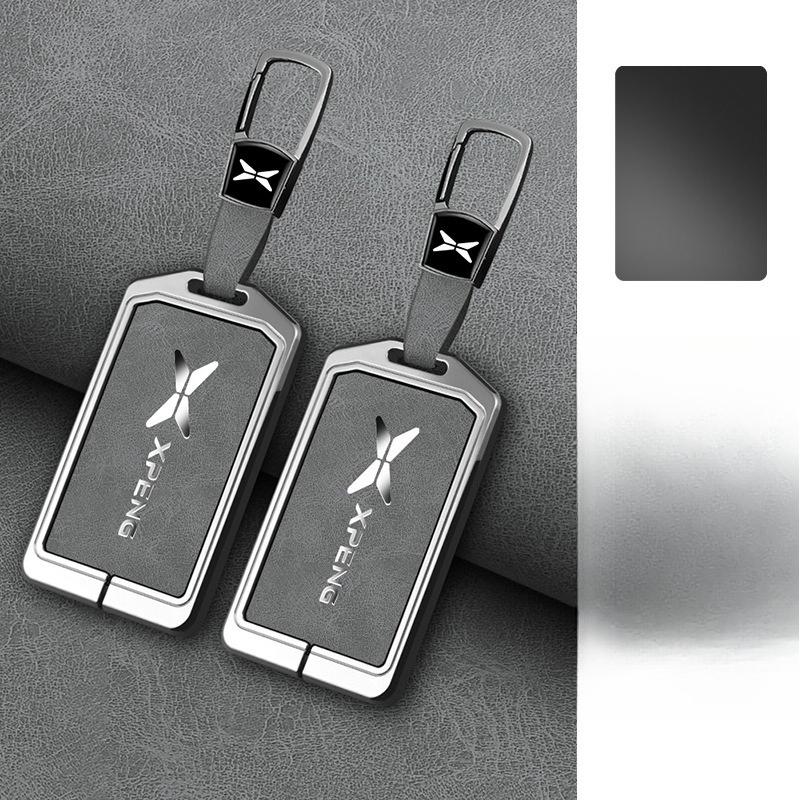 Housse de clé Premium en alliage de zinc pour Xpeng P7/G9/G3I/P5/G6 - Coque de clé protectrice Chaîne de sac à clé