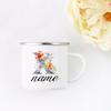 Personalisierte Blumige Initialen Namensbecher Benutzerdefinierter Name Tee Kaffee Heiße Schokolade Tasse Braut Brautjungfer Muttertag Geschenk für Sie