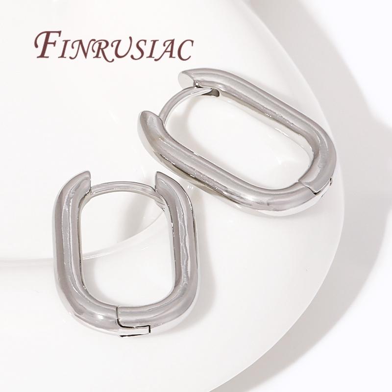 Trendy U Shape Earrings 18K Gold Plated Geometric Hoop Earring Piercing Earring For Women Jewelry Accessories Ladies Party Gifts