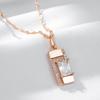 Classic Square Pendant Necklace For Women  Rose Gold Color With Natural Zircon Accessories Simple Pendant Daily Jewelry