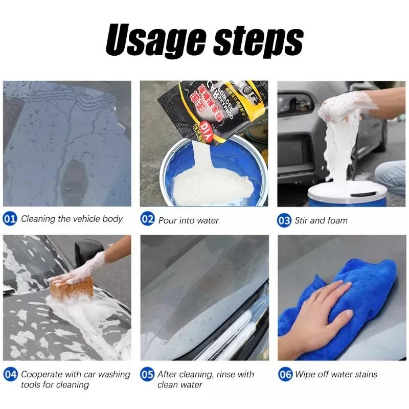 Car Washing Decontamination Concentrated Powder Strong Essence Foam Cleaner Shampoo Automobiles Windshield Wash Accessories