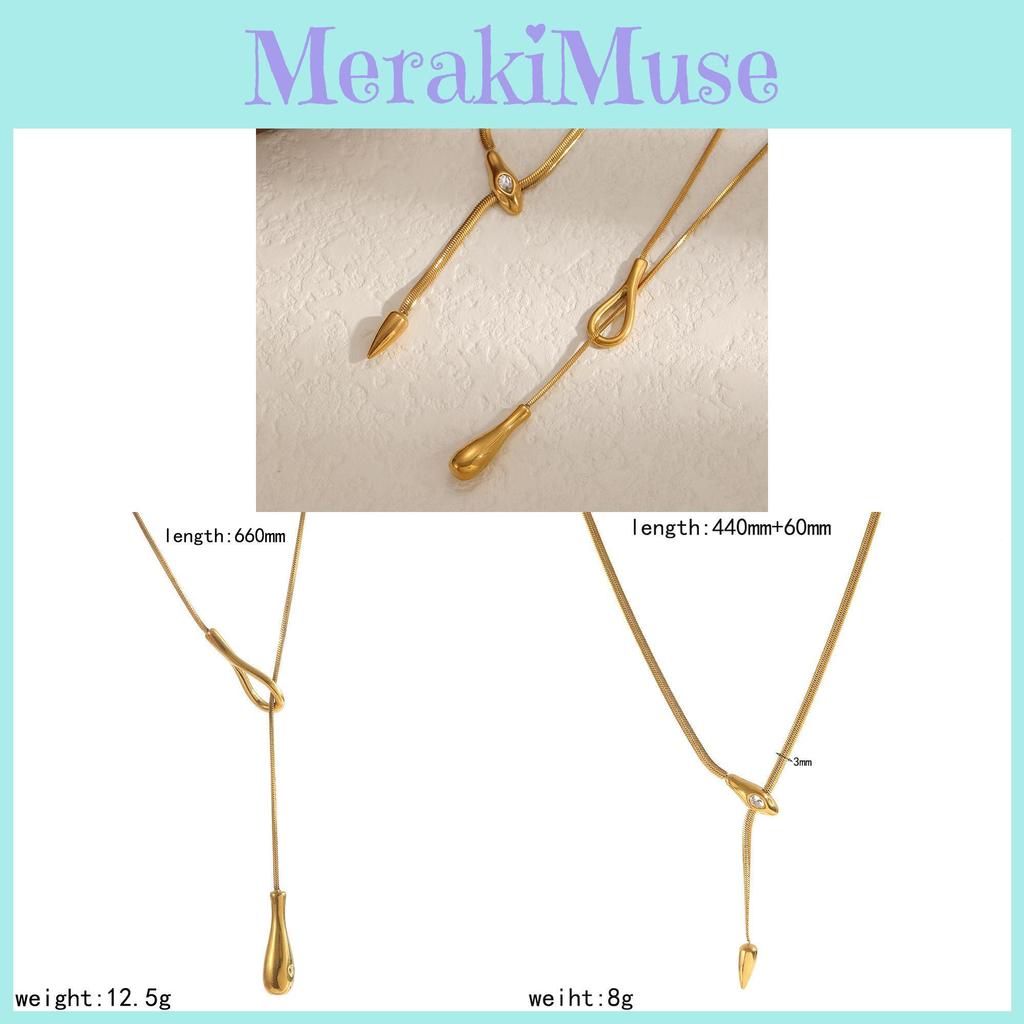 Modern Geometric Stainless Steel Snake Pendant Necklace With Electroplated Finish For Women