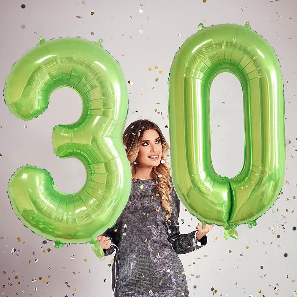 Jumbo Apple Green 40Inch Number Balloon 0-9 Digit Balloons for Baby Shower Globos Birthday Party Decoration Baby Shower Supplies