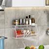 Wire Mesh Storage Basket Large Capacity Strong Load-bearing Easy Installation Wall Mounted Shelf Organizer Basket