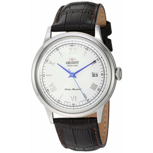 

Orient Bambino Version 2 Stainless Steel Japanese Automatic/Manual Winding Dress Watch, White with Blue Accents, Stainless Steel.