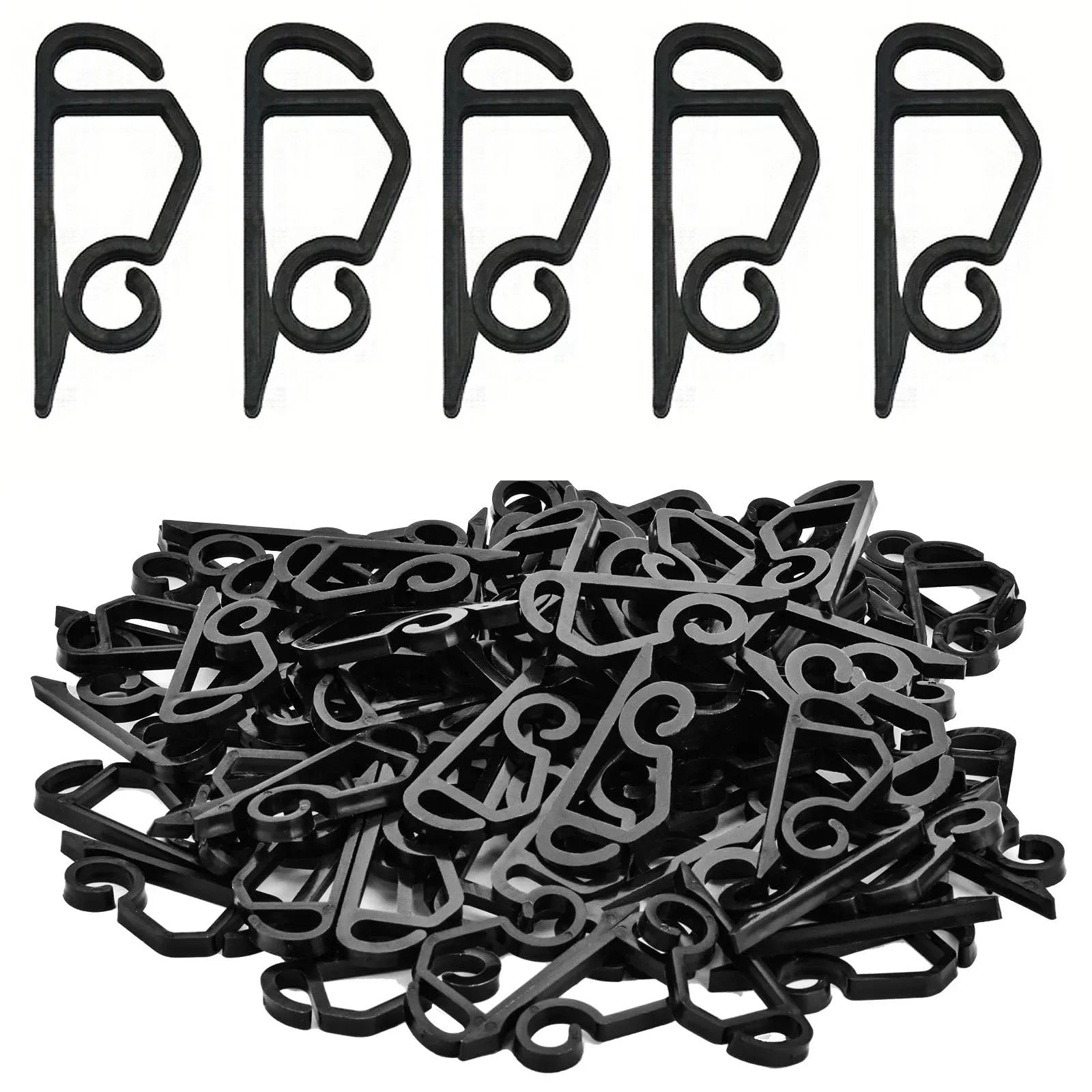 

20/200 шт. Держатель для гирлянд, Клипсы для гирлянд, Уличный клип для желоба, Праздничный зажим для проводов, Фестивальное украшение на Хэллоуин, Рождество 200pcs чёрный