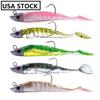 USA Warehouse Ready To Ship 15g/25g Soft Fishing Lure Set 5 Colors T-Tail Swimbait LeadJig Head Wobblers for Bass Pike Fishing