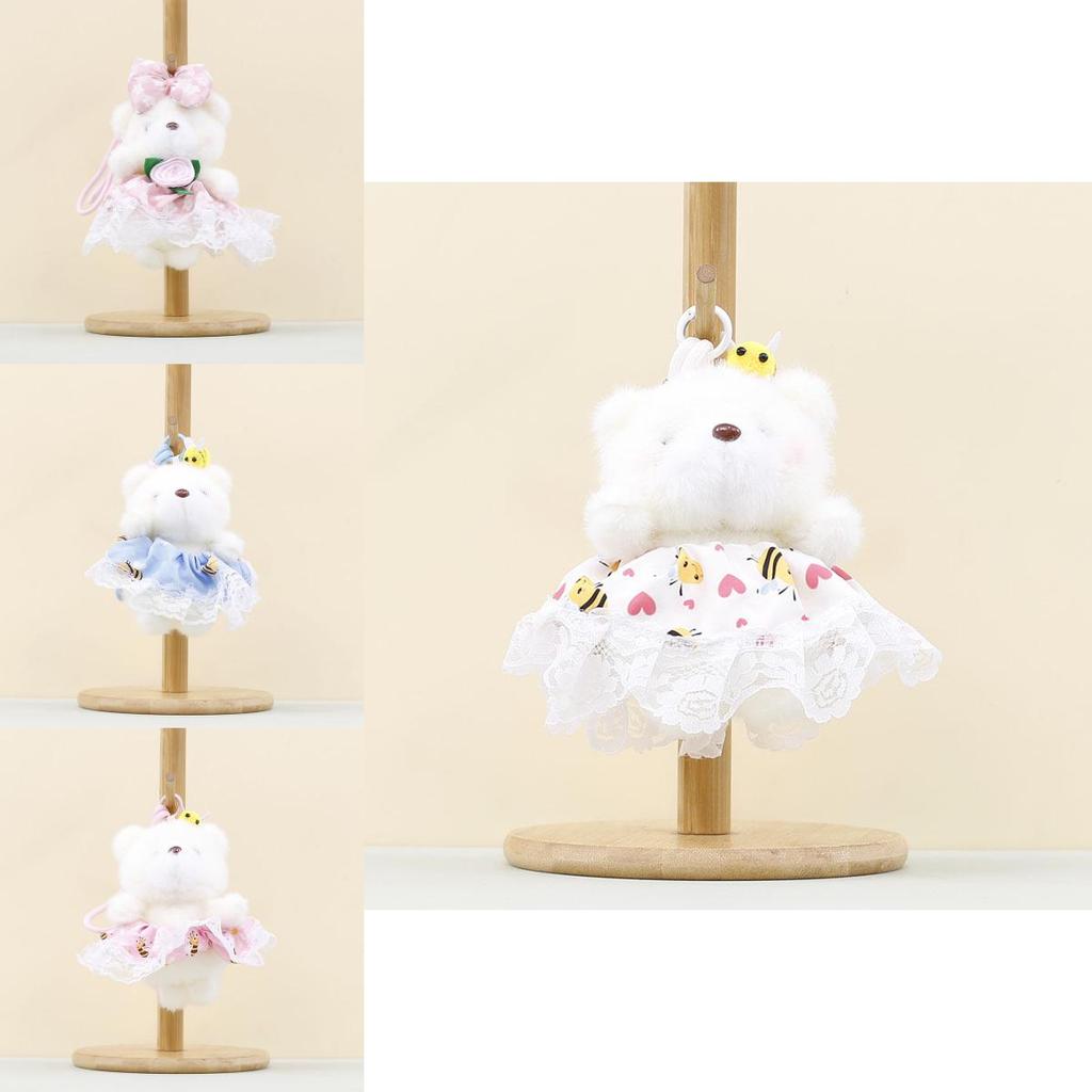 Adorable Bear Plush Toy With Short Pile Fur For Girls Bags And Collectible Decor