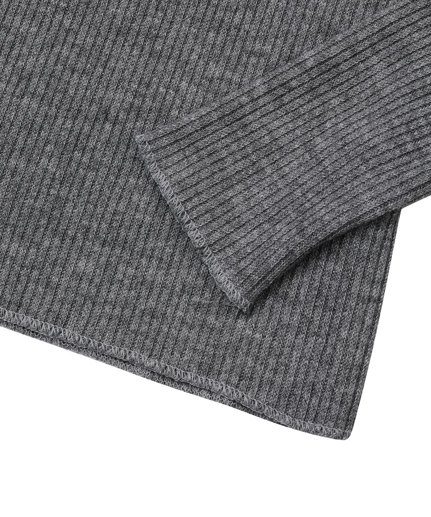 MUCENT Viage Slim Fit V-Neck Damaged Ribbed Long Sleeve Tee (6 Colors)