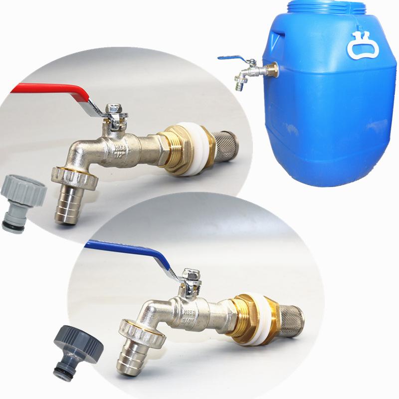 1/2 Inch Plastic Bucket Adapter Filter Fauce Bucket Base Connector Brass Faucets Garden Rain