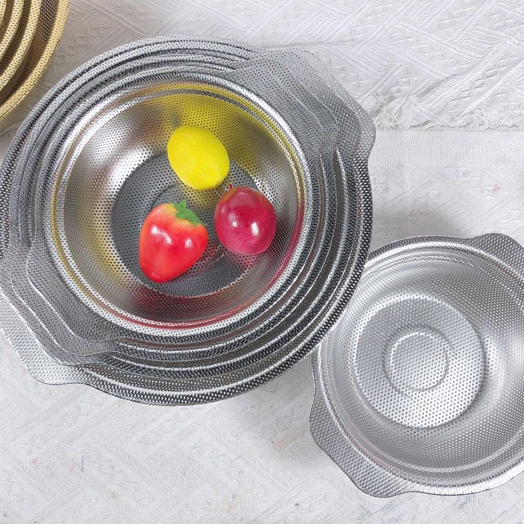 Washing Bowl Stainless Steel Microporous Colander With Handle Multifunctional Stainless Steel Sink Drainer Basket Strainer bowl