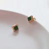 _zz60 Green Square Antique Earrings