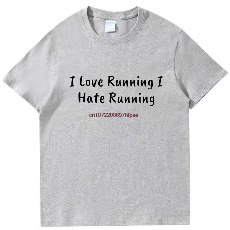 Rolig Sarkastisk Jag Älskar Att Vara Full Hatar Att Springa T-shirt Sommar Grafiska T-shirts Mode T-shirts Toppar Bomull Nya Skjortor Och T-shirts
