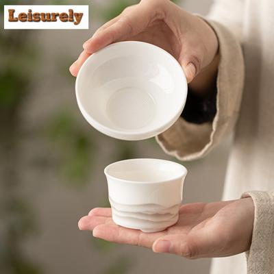 Boutique Sheep Fat Jade White Porcelain Tea Infusor Japanese Ink Hill Tea Strainer Tea Soaking Tea Filter Tea Services Ornaments