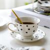 200ml Flower Shaped Coffee Cup Saucer Set, Ceramic Afternoon Tea Set Fine Bone China Tea Cup Gold-rimmed Drinkware