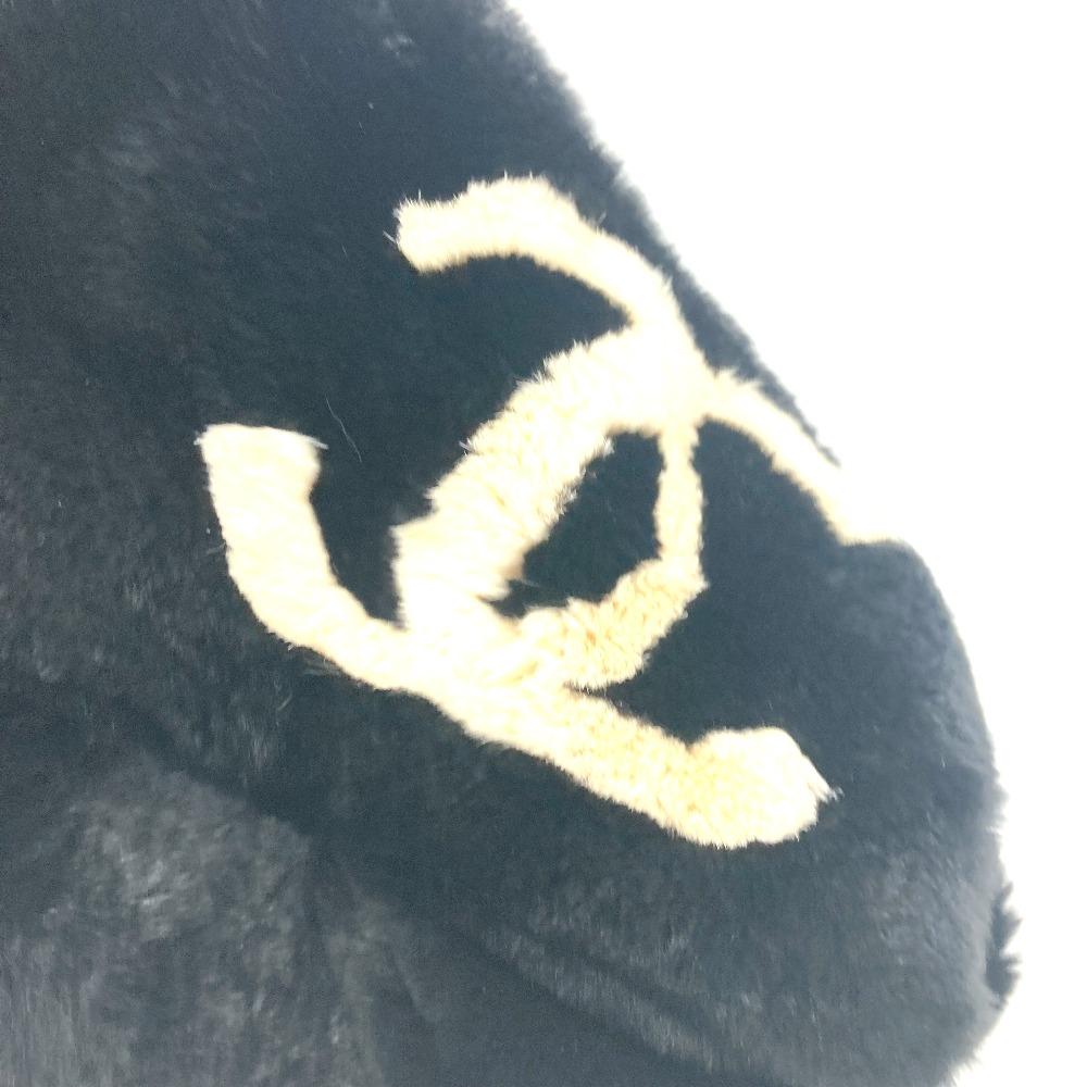 Chanel Big Coco CC CC Mark Accessories Tippets Scarf Fur Black/White