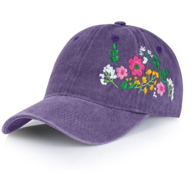 Vintage Blumenmuster Baseballkappe Damen Herren Verstellbarer Sonnenhut Outdoor Reise Sport