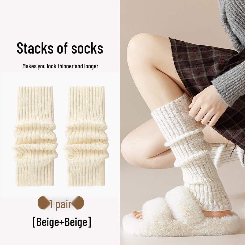Women's Y2K Knitted Leg Warmers: Thick Autumn/Winter Japanese Style Student Socks