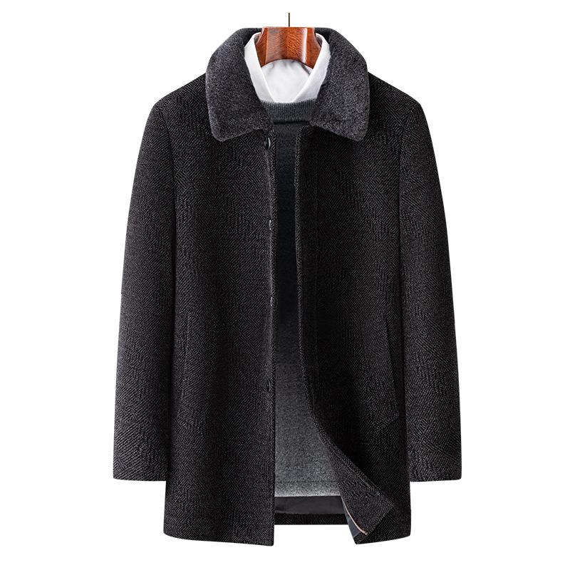 Chenier Medium and Long Lapel Collar Mulberry Silk Take-off Coat Men's Business Casual Coat Coat