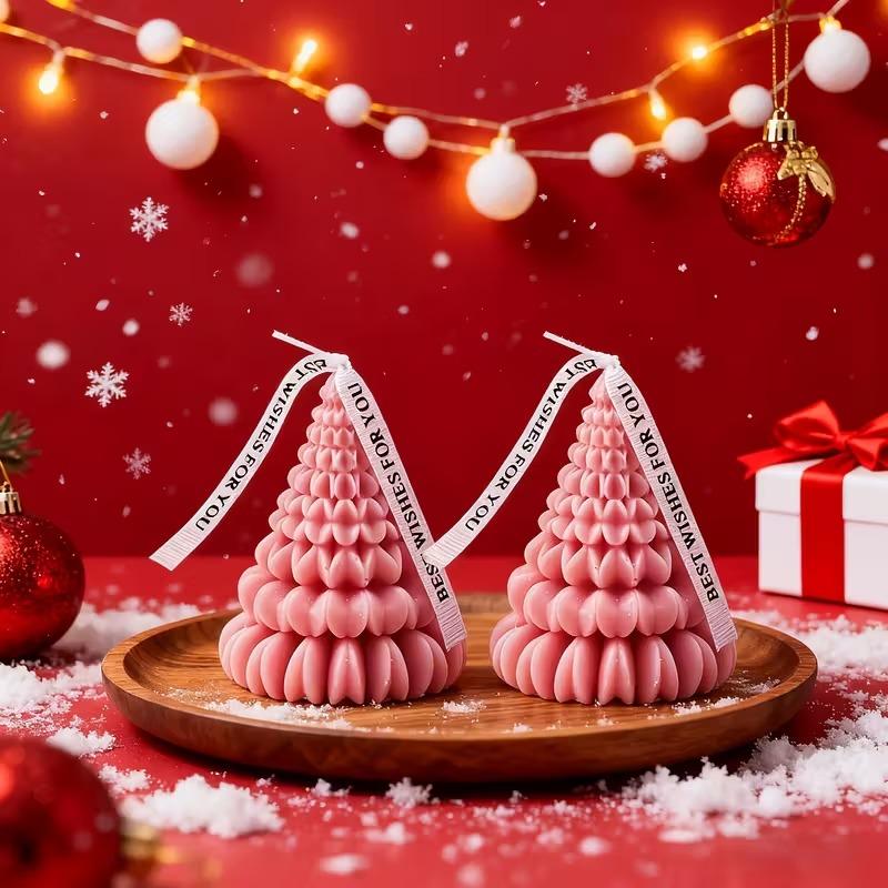 1-4PCS Christmas Tree Aroma Candle Silicone Mold DIY Plaster Wax Craft Holiday Decorations Handmade Supplies Making Kits